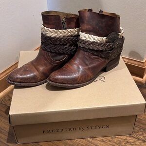 Freebird by Steven Brown and Cream Ankle Boots
